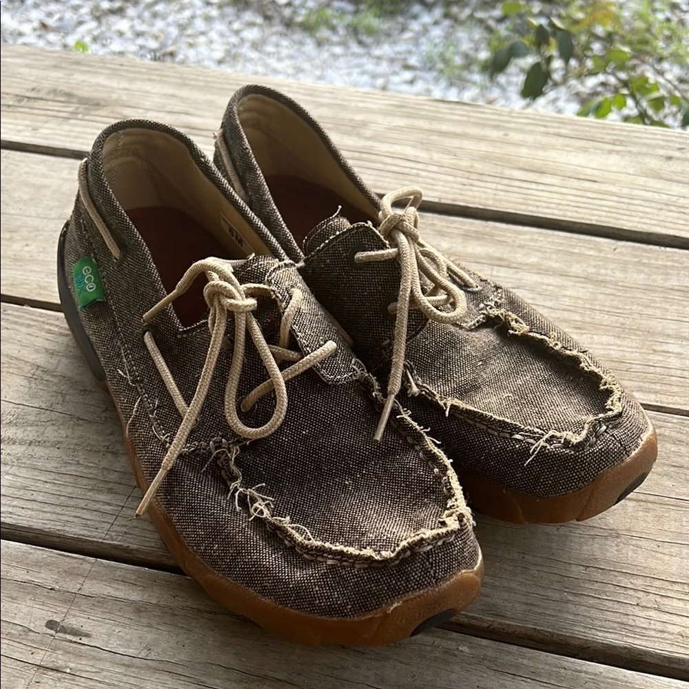 TWISTED X Men's Driving Moc Boat Shoes Eco Dust Size 8 - Picture 2 of 11